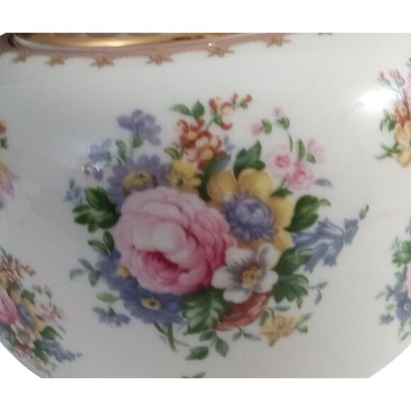 Royal Albert Lady Carlyle Teapot With Lid Roses Gold Trim Vintage - Picture 4 of 12